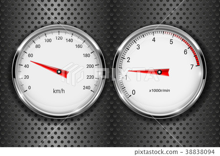 Speedometer and tachometer. On metal perforated 38838094