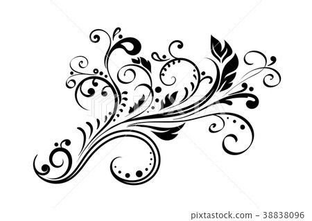 Floral decorative ornament. Flower branch 38838096