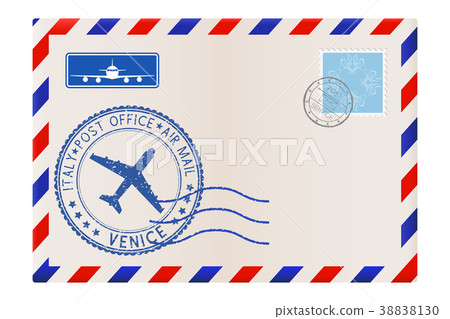Envelope with Venice stamp. International mail 38838130