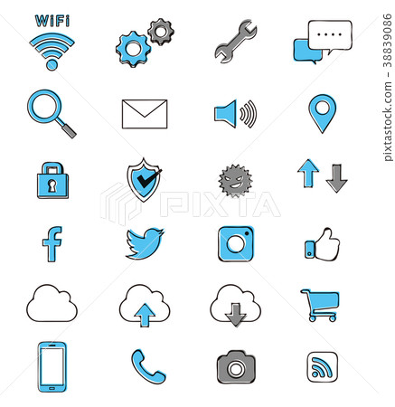 Hand drawn communication icon set - Stock Illustration [38839086] - PIXTA
