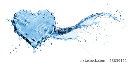 Water splash in the form of a heart. Water splash in the form of a heart. 38839131