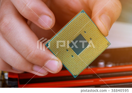Engineer Technician plug in computer CPU Engineer Technician plug in computer CPU 38840595