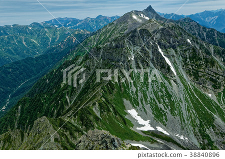 從Kitahotakadake看到的大Killet和Mt. Kasugatake 從Kitahotakadake看到的大Killet和Mt. Kasugatake 38840896