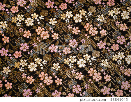 Nishijin-ori with a cherry blossom pattern woven with gold 38841045