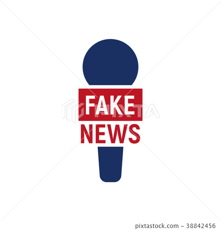 Fake interview logo. Abstract reporter microfon 38842456