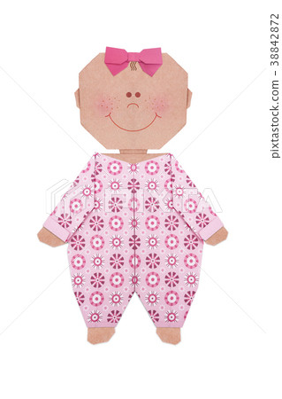 Baby girl in sleepsuit origami Baby girl in sleepsuit origami 38842872