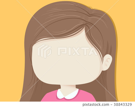 Kid Girl Blank Face Background Illustration Kid Girl Blank Face Background Illustration 38843329