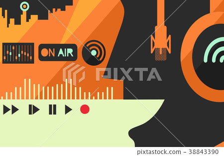 Concept Broadcast Communication Illustration Concept Broadcast Communication Illustration 38843390