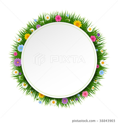 Poster Ball With Grass And Flowers Poster Ball With Grass And Flowers 38843903