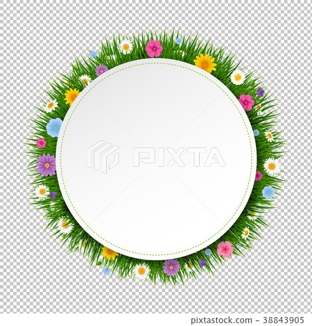 Poster Ball With Grass And Flowers  38843905