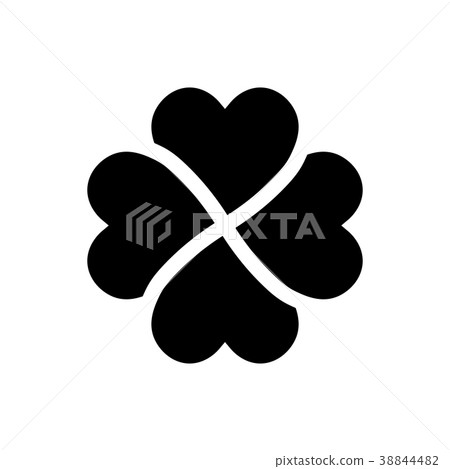 Shamrock silhouette - black four leaf clover icon Shamrock silhouette - black four leaf clover icon 38844482