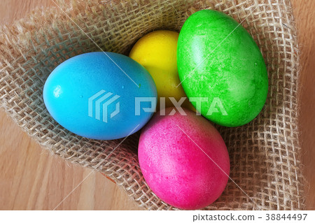 Colored decorated Easter eggs Colored decorated Easter eggs 38844497