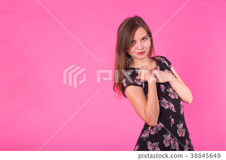 Young woman in elegant summer dress. Girl posing 38845649