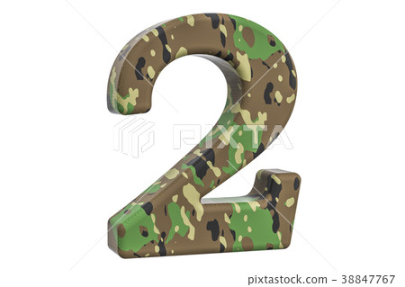 Camouflage army number 2, 3D rendering Camouflage army number 2, 3D rendering 38847767