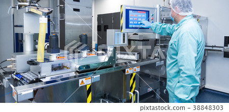 Pharmacy industry factory man worker in protective Pharmacy industry factory man worker in protective 38848303