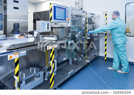Pharmacy industry factory man worker in protective Pharmacy industry factory man worker in protective 38848309