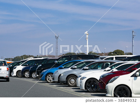 Passenger car parked Expressway service area Passenger car parked Expressway service area 38849332