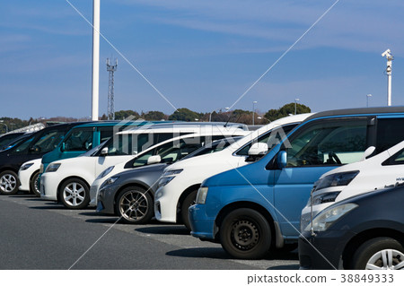 Passenger car parked Expressway service area 38849333