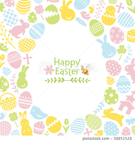 Egg shaped card with easter flat icon 38851528