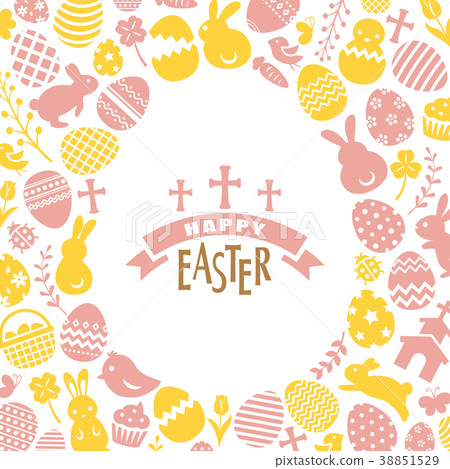Egg shaped card with easter flat icon 38851529