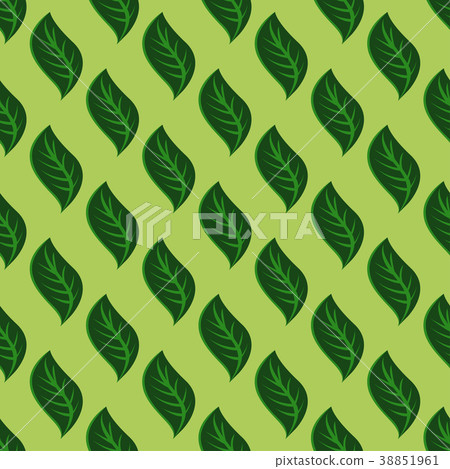 Seamless pattern with green leaves - Stock Illustration [38851961] - PIXTA