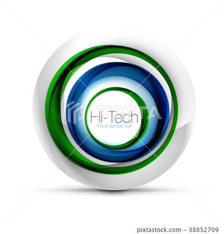 Digital techno sphere web banner, button or icon 38852709
