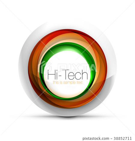 Digital techno sphere web banner, button or icon 38852711