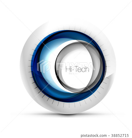 Digital techno sphere web banner, button or icon 38852715