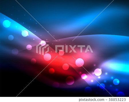 Neon wave background with light effects, curvy Neon wave background with light effects, curvy 38853223