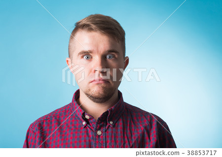 emotion, advertisement and people concept - 38853717