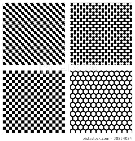 Set of black geometric patterns 38854084