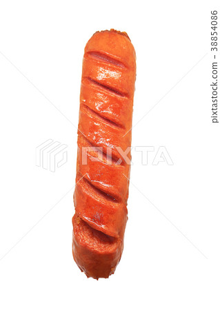 Fried sausage on white background Fried sausage on white background 38854086