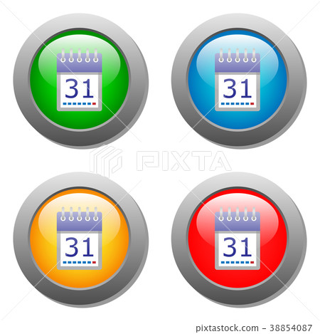 Calendar organaizer icon on buttons set 38854087