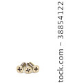 Set of screws on the white background , metal scre 38854122