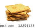 whole wheat flour crackers on a white background 38854128