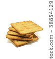 whole wheat flour crackers on a white background 38854129