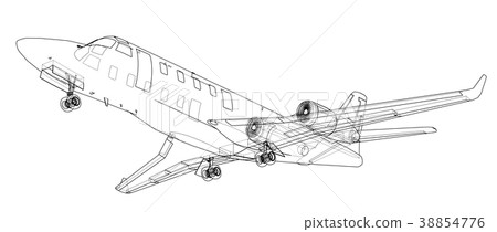 Airplane blueprint. Vector Airplane blueprint. Vector 38854776