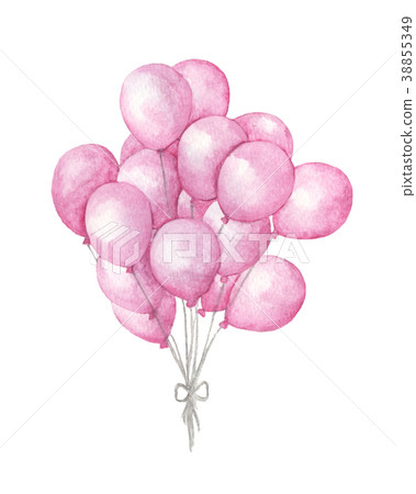 Watercolor air balloons. 38855349