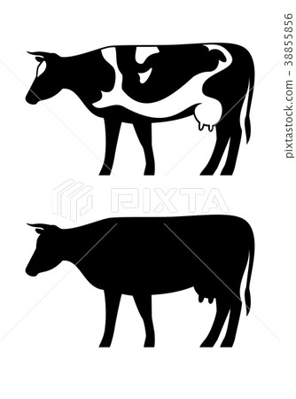 Cow icon vector silhouette set. 38855856