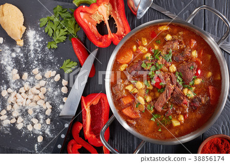 hot beef hungarian goulash with veggies 38856174
