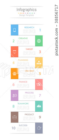 Infographic design elements with 10 options. - Stock Illustration ...