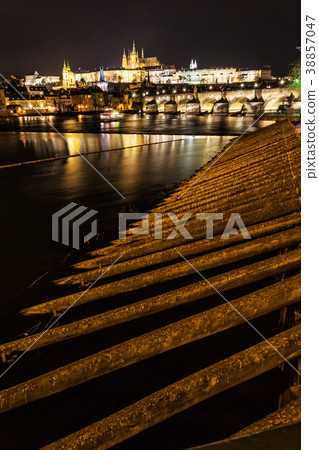 Prague castle and Charles bridge mirroring 38857047