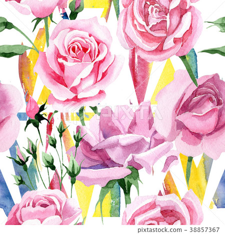 Wildflower pink tea rosa flower pattern in a Wildflower pink tea rosa flower pattern in a 38857367