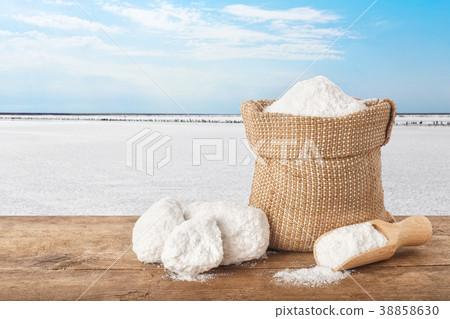 salt in bag on table salt in bag on table 38858630