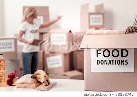 Close up of food box that standing on the table Close up of food box that standing on the table 38858742