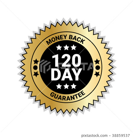 Money Back In 120 Days Guarantee Sticker Golden 38859537