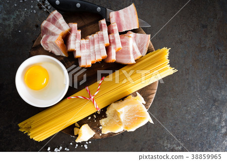 Ingredients for cooking Carbonara pasta 38859965