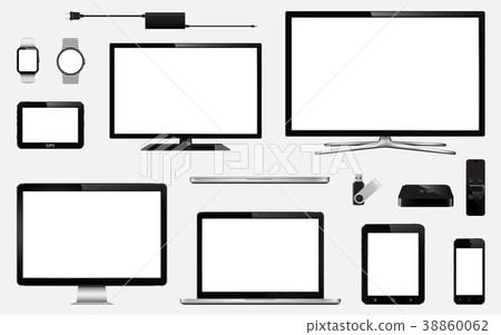 Set of vector realistic modern electronic devices 38860062