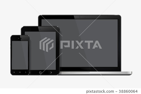 Laptop, smart phone and tablet pc mock up 38860064