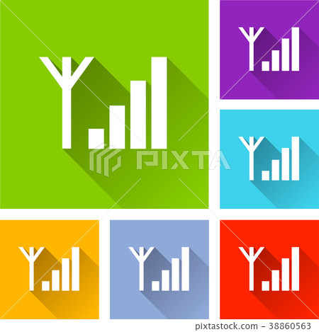 signal level icons with shadow 38860563